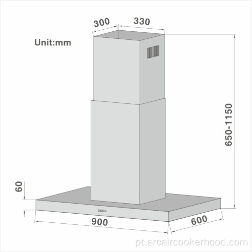 Típico Slim T Shape Island Hood 802